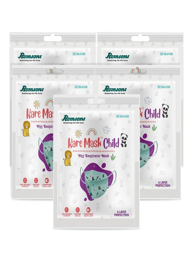 رومسونز قناع رومسونز كير للأطفال، أجهزة تنفس N95، مع حماية من 6 طبقات (5 قطع) - Image 1